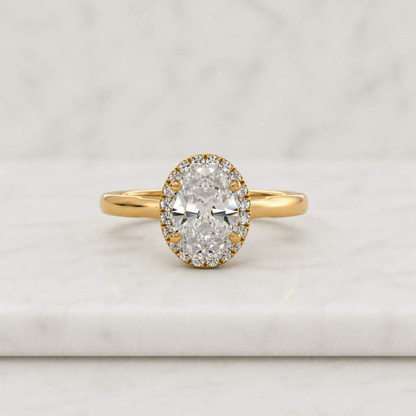 2.00ct Oval Cut Lab Grown Diamond Halo Engagement Ring, Solid Gold Oval Diamond Ring, Vintage Inspired Ring, Promise Ring, IGI Certified