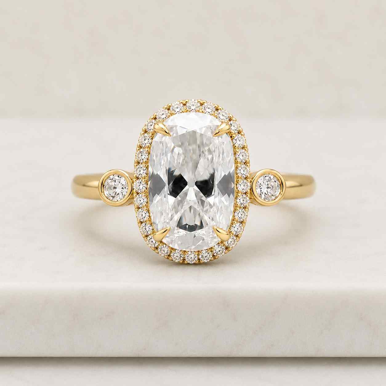 oval ring halo ring gold ring statement ring engagement ring bridal ring solitaire ring three stone ring bezel accent ring center stone ring luxury ring fine jewelry women ring