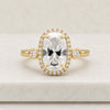 Old Mine Elongated Cushion Cut Lab Grown Diamond Halo Engagement Ring