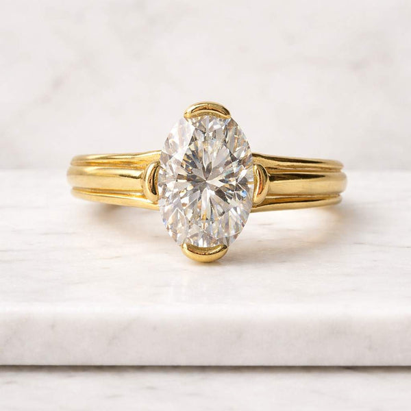Oval Diamond Ring Lab Grown Diamond Ring Solitaire Ring for Proposal Classic Simple Diamond Ring Oval Lab Diamond Ring 10k 14k 18k Gold Ring