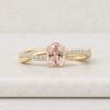 Oval Cut Morganite and Diamond Twisted Engagement Ring