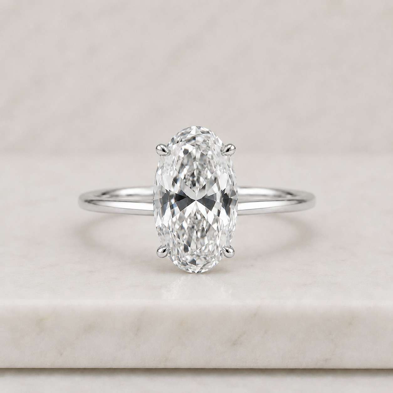 oval diamond engagement ring lab grown diamond solitaire ring wedding anniversary gifts simple diamond ring for proposal 10k 14k 18k gold