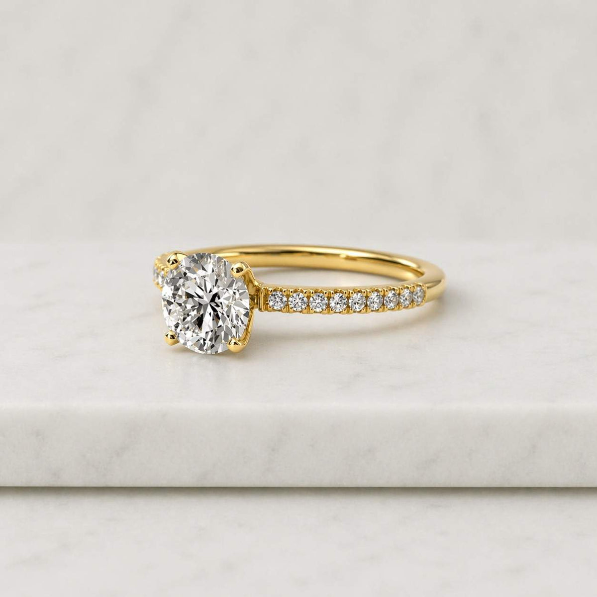 Round Cut Moissanite Halo Engagement Ring, Floral Art Deco Design With Pave Band Proposal Ring, Anniversary Ring For Wife, Bridesmaid Gift