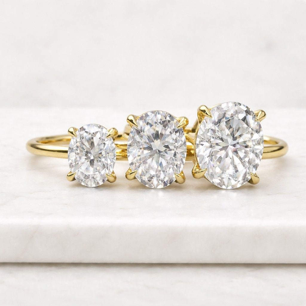 3.0 ct oval cut lab grown diamond ring, cvd diamond engagement ring, 14k yellow gold solitaire ring, minimalist bridal jewelry