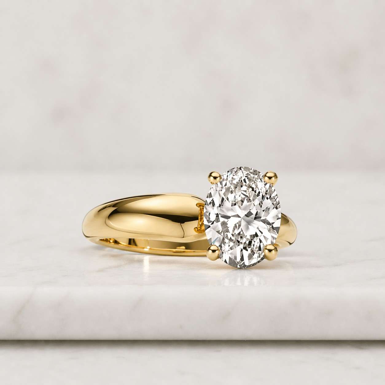 Oval Lab Grown Diamond Engagement Ring East to West Wedding Ring 1st Anniversary Ring Gift for Wife Horizontal Diamond Ring for Proposal