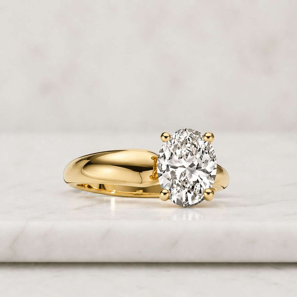 Oval Lab Grown Diamond Engagement Ring East to West Wedding Ring 1st Anniversary Ring Gift for Wife Horizontal Diamond Ring for Proposal