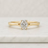 Oval Cut Lab Grown Diamond Engagement Ring in Solid Yellow Gold