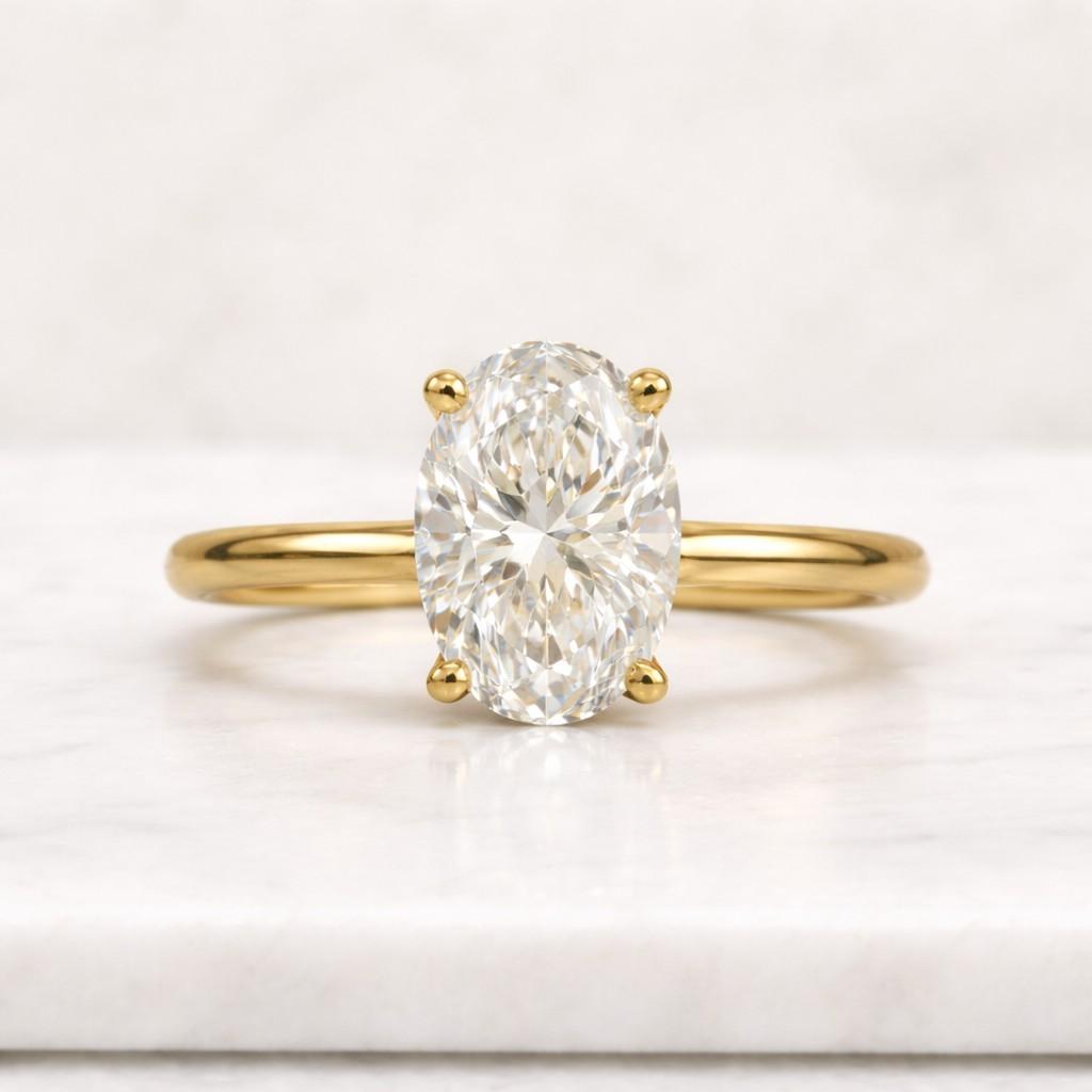 Oval Engagement Ring , Moissanite Solitaire Ring, 14k Solid Gold Rings, Oval Cut Ring , Moissanite Ring Women, Proposal Jewelry Gift
