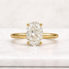 Oval Cut Lab Grown Diamond Solitaire Engagement Ring in 10K Gold