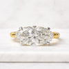 Moval Cut Lab Grown Diamond Solitaire Engagement Ring