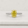 Oval Cut Yellow Lab Grown Diamond Hidden Halo Engagement Ring