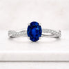 Oval Cut Blue Sapphire Gemstone with Twist Band Ring