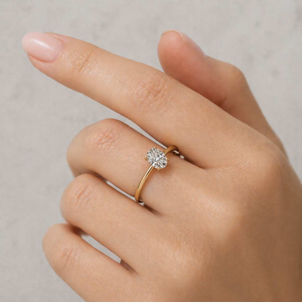 oval diamond engagement ring lab grown diamond solitaire ring wedding anniversary gifts simple diamond ring for proposal 10k 14k 18k gold