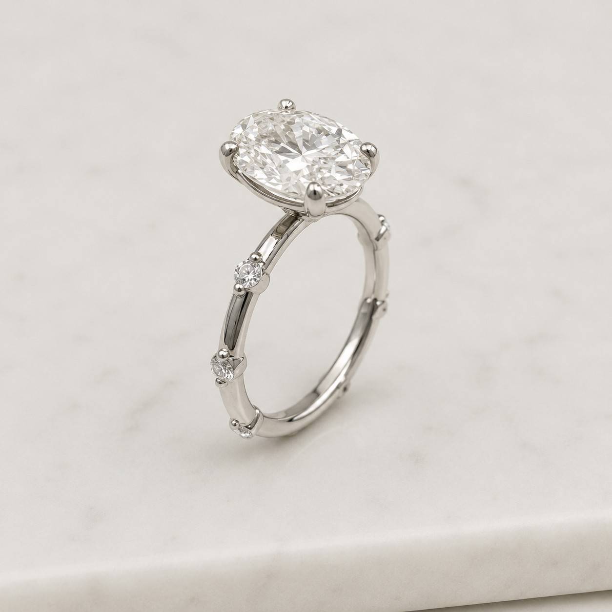 Oval Lab Grown Diamond Engagement Ring 14K Rose Gold Moissanite Solitaire Propose Ring Classic Simple Bridal Stackable Ring Anniversary Gift