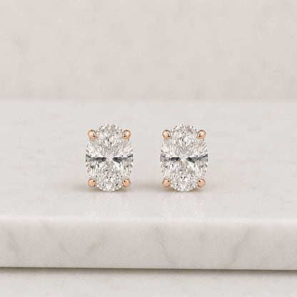 Oval Cut Moissanite Stud Earrings in 14k Solid Gold | Certified | 14K Gold Solid | Oval Cut | Moissanite Stud | Stud Earrings All Sizes
