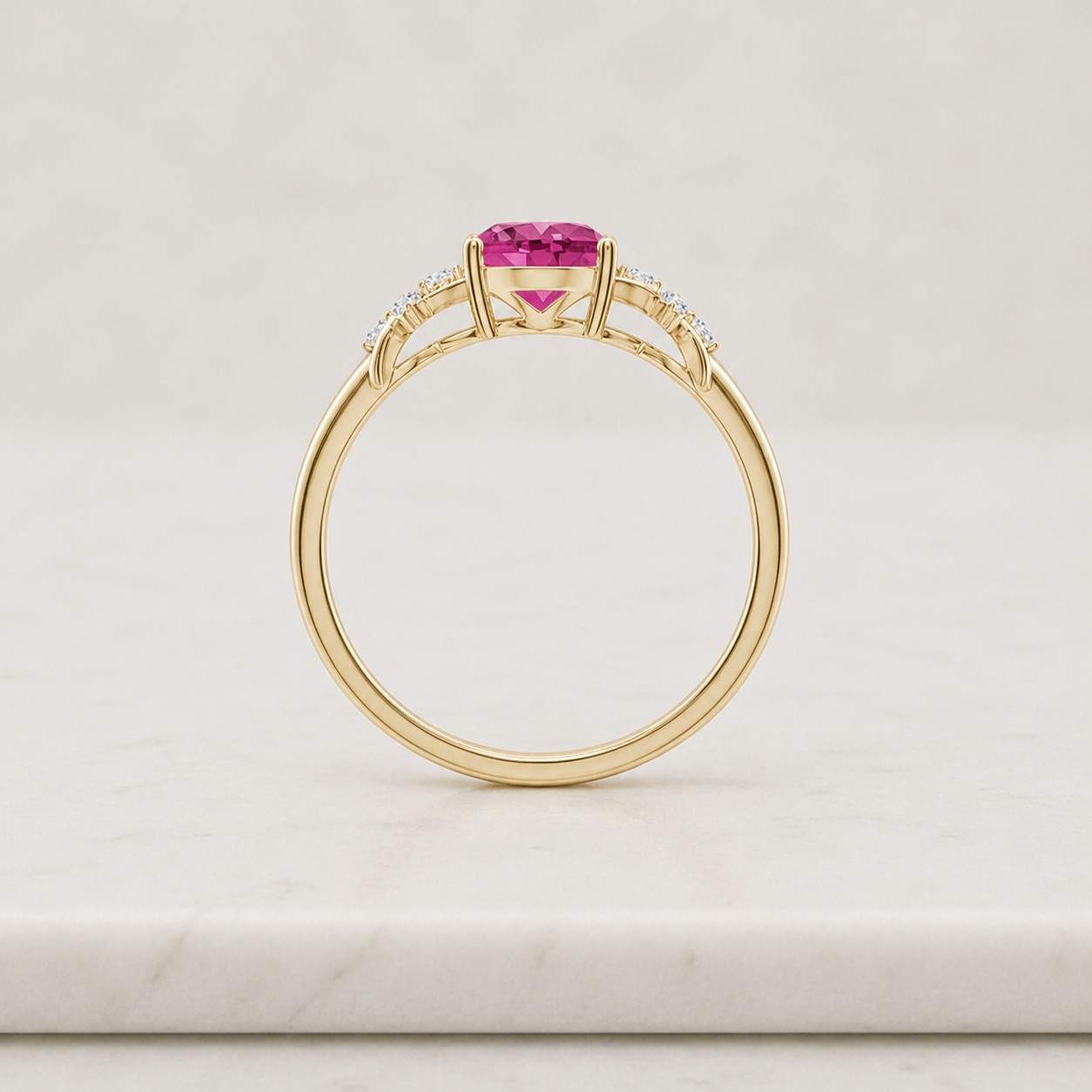 ovalcut pinkgemstone pinksapphire lookalike ringsetting diamondside twistedband vineband leafband natureinspired goldband solitairestyle promise ringgift bridaljewelry weddingring engagementstyle