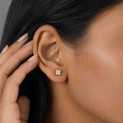 Round Diamond Studs for Gift Prong Setting Stud Earrings Wedding Solitaire Earrings Round Cut Diamond Earrings Anniversary Gift for Wife
