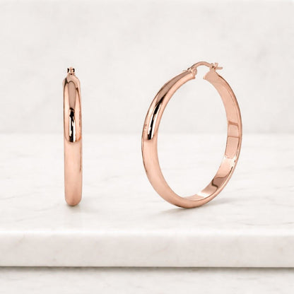 Bold Oversized Lightweight Gold Hoops, 24K Plated Brass Earrings, Handmade Statement Jewelry