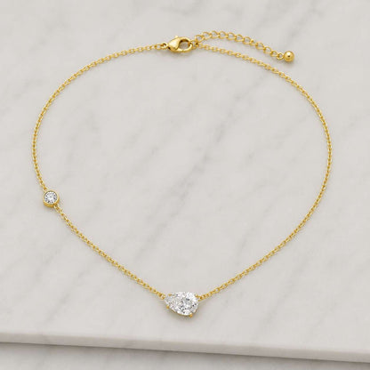 pear cut necklace pear pendant necklace solitaire pendant drop necklace tear drop pendant gold pendant necklace delicate pendant dainty pendant fine pendant modern pendant simple pendant