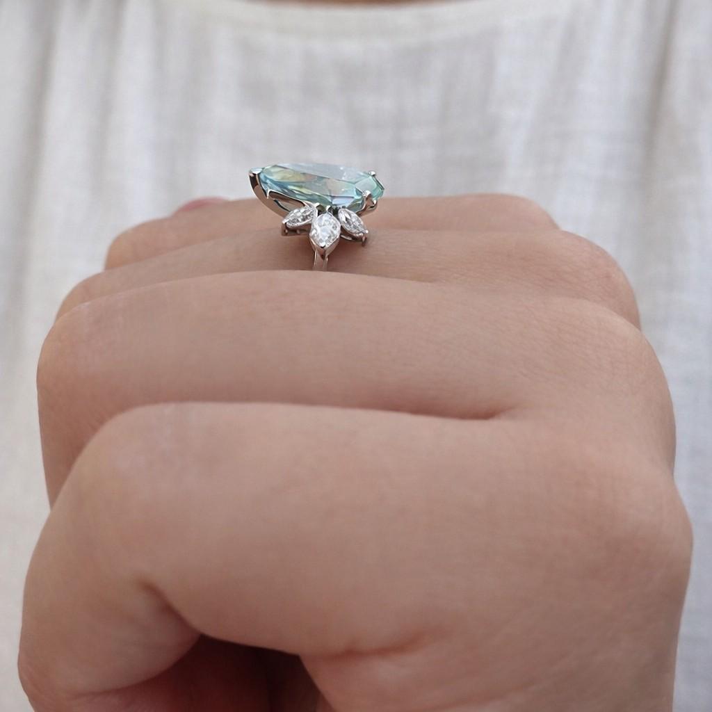 pear cut ring pear shape ring floral engagement ring leaf engagement ring cluster engagement ring nature inspired ring botanical engagement ring statement engagement ring