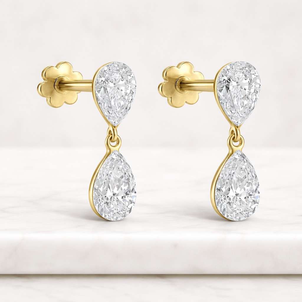 pear earrings drop earrings dangle earrings gold earrings stud earrings teardrop earrings double stone earrings bridal earrings women earrings