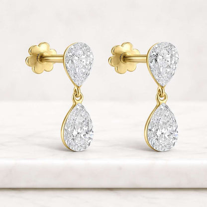 pear earrings drop earrings dangle earrings gold earrings stud earrings teardrop earrings double stone earrings bridal earrings women earrings