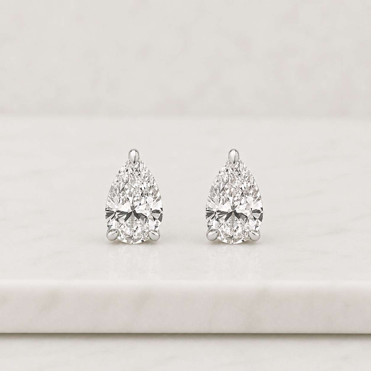 0.30 ct pear cut lab grown diamond stud earrings, pear stone studs, 18k gold vermeil teardrop solitaire earrings, daughter birthday gift
