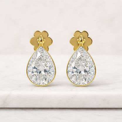 pear earrings teardrop earrings gold stud earrings crystal earrings small earrings dainty earrings women earrings bridal earrings clear stone earrings simple earrings elegant earrings drop stud