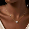 14K Gold Pear Cut Lab Grown Diamond Station Necklace