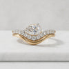 Pear Cut Lab Grown Diamond Curved Ring Set