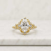 Oval Cut Lab Grown Diamond Vintage Floral Engagement Ring