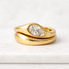 Pear Cut Lab Grown Diamond Bypass Engagement Ring Set in 14K Yellow Gold