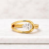 Pear Cut Lab Grown Diamond Solitaire Ring in 14K Yellow Gold