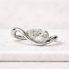 Pear Cut Lab Grown Diamond Wavy Engagement Ring