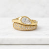 Pear Shaped Lab Grown Diamond Bezel Engagement Ring Set in Yellow Gold
