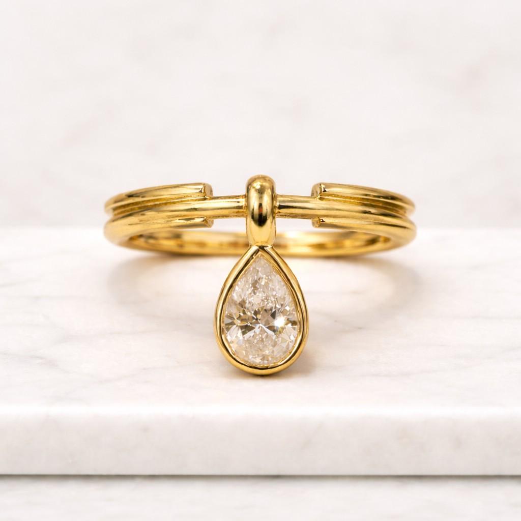 pear ring teardrop ring gold ring bezel ring statement ring stacking ring open ring layered ring split band ring modern ring dainty ring minimal ring elegant ring womens ring