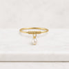 Minimalist Pearl Dangle Ring