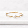 Dainty Pearl Stacking Ring in Solid 14k Yellow Gold