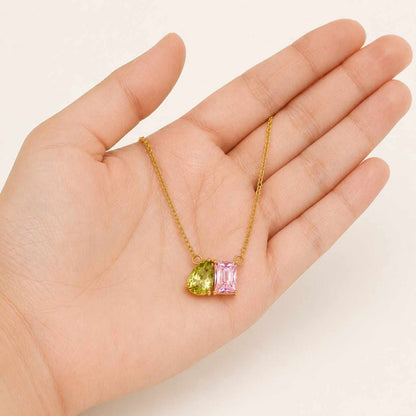 peridot necklace pink sapphire necklace gold necklace gemstone necklace pear cut necklace emerald cut necklace