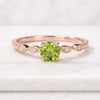 Round Peridot Birthstone Ring with Moissanite Accents