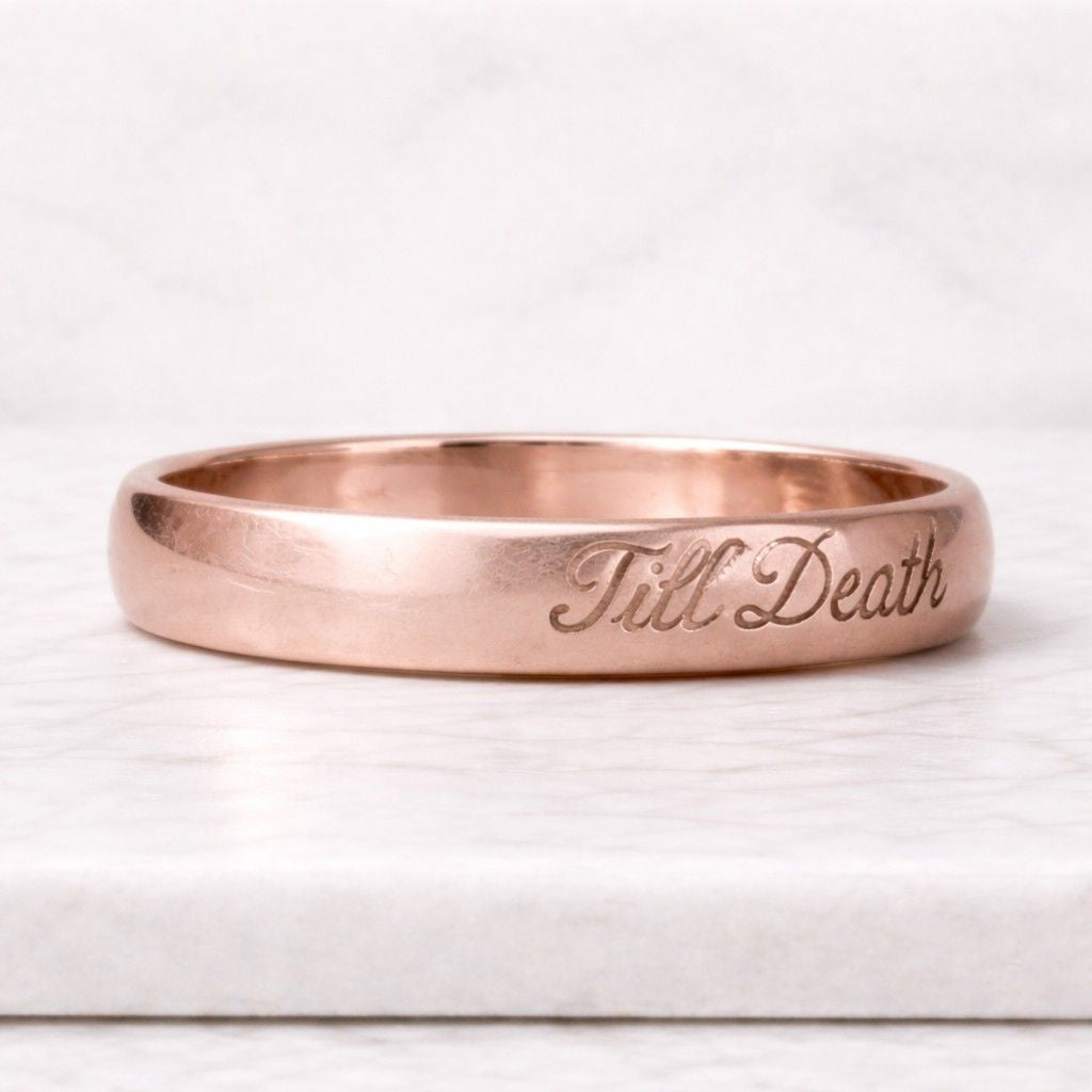 4mm wide til death ring, til death engraved band ring, minimalist ring, promise ring, gift for her/him, valentines day gift - 925 silver
