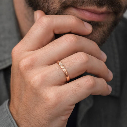 Gothic 'Til Death' Solid Gold Ring, 14k gold, 18k gold, Unisex Wedding Band, girlfriend gift, couple ring, soulmate,10k solid gold ring
