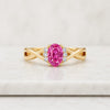 Oval Cut Pink Sapphire Gemstone Twisted Infinity Ring