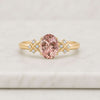Oval Cut Pink Morganite Gemstone Nature Inspired Ring