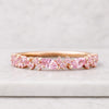 Half Eternity Marquise And Round Cut Pink Sapphire Wedding Band Ring