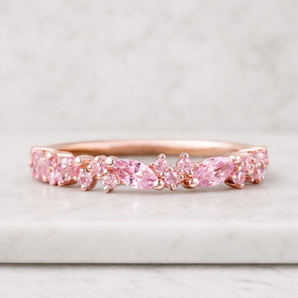 pink sapphire ring sapphire band ring pink gemstone band natural sapphire ring lab sapphire ring sapphire jewelry pink stone ring