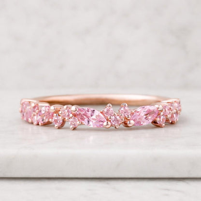 pink sapphire ring sapphire band ring pink gemstone band natural sapphire ring lab sapphire ring sapphire jewelry pink stone ring