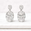 Oval Cut Lab Grown Diamond Drop Dangle Earrings in 14K White Gold