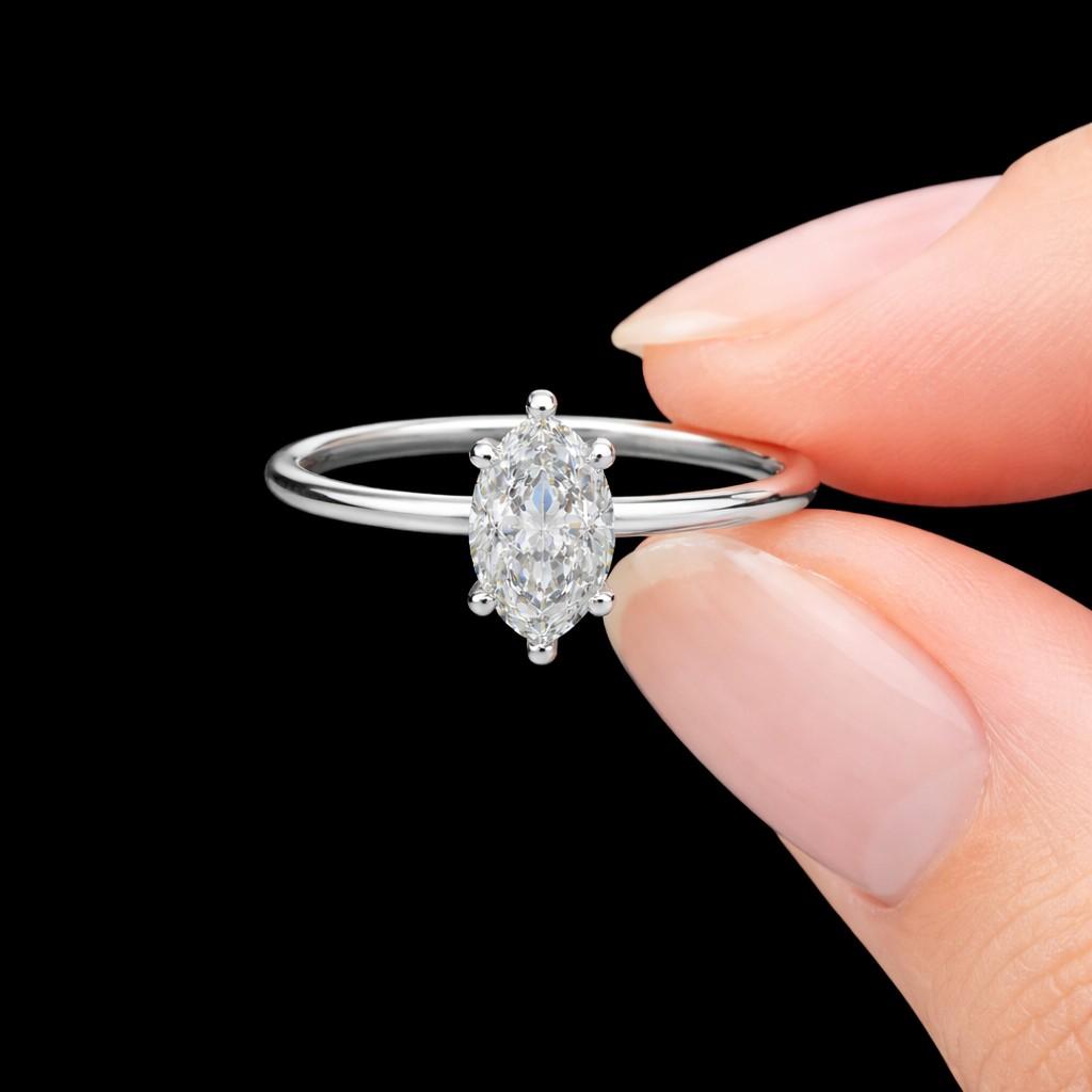 2.50 CT Marquise Cut Moissanite Engagement Ring, 14K Solid Yellow Gold Solitaire Wedding Ring, Proposal Ring For Her, Anniversary Gifts.