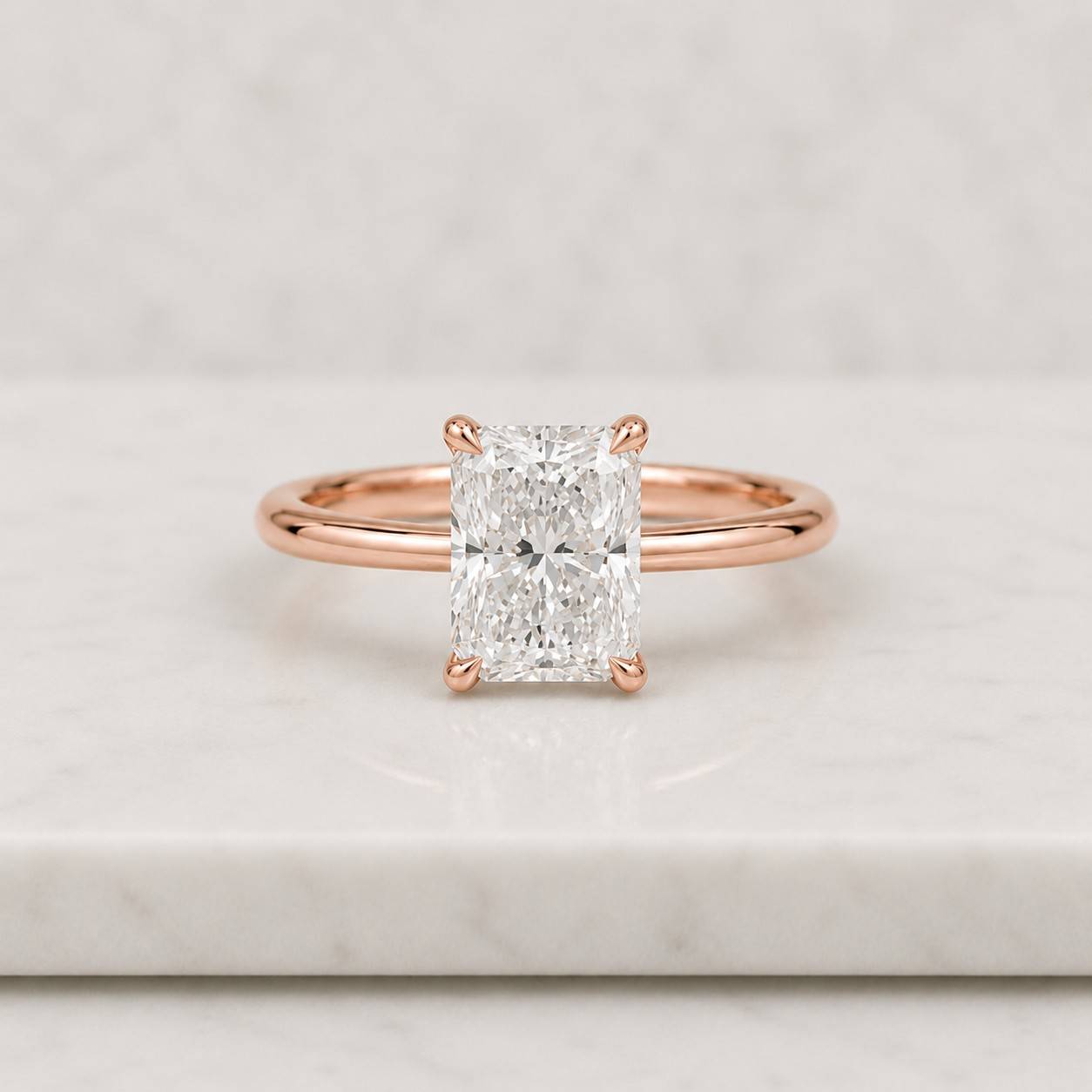 radiant cut igi certified lab grown diamond engagement ring / classic solitaire wedding rings / proposal ring for girlfriend
